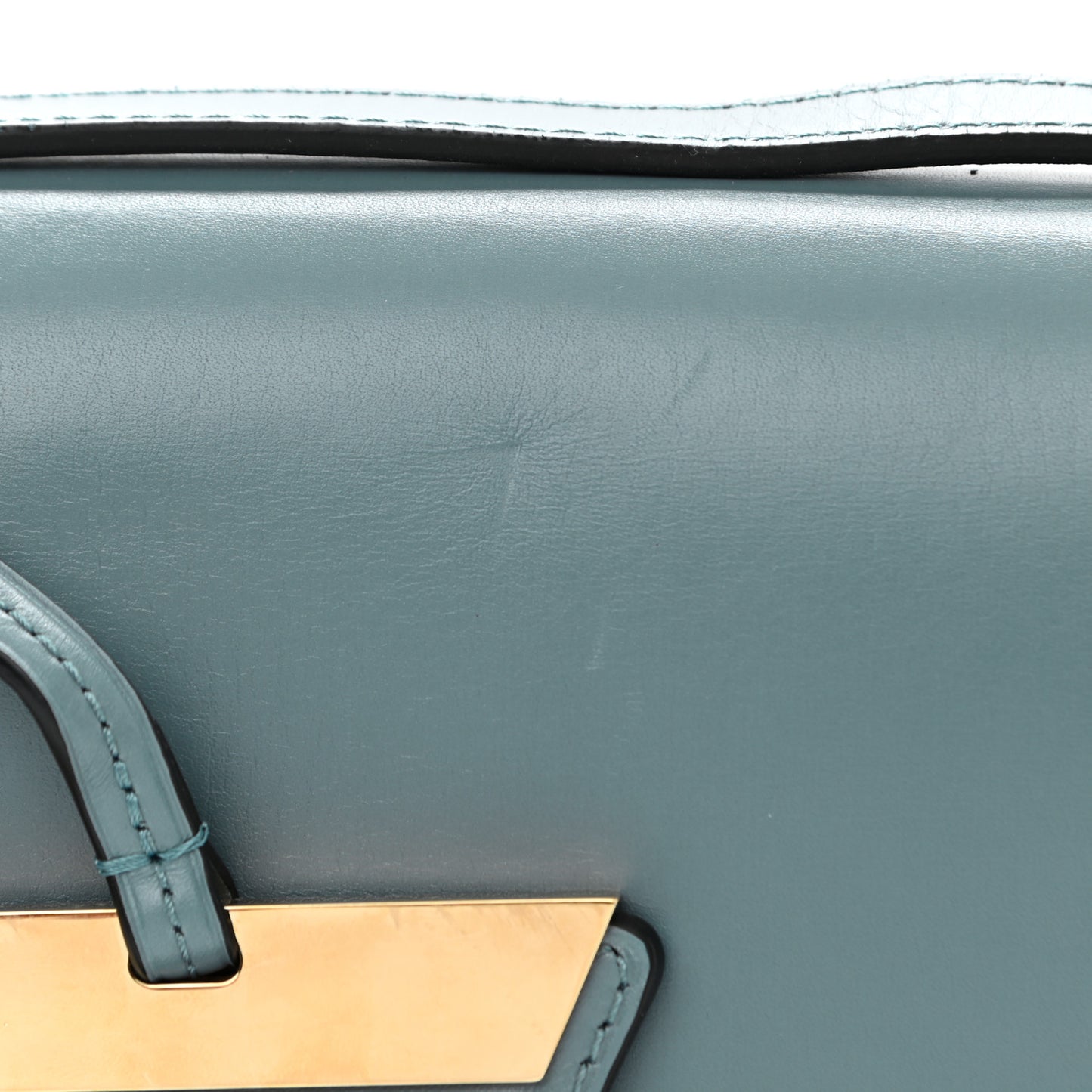Calfskin Small Barcelona Shoulder Bag Stone Blue