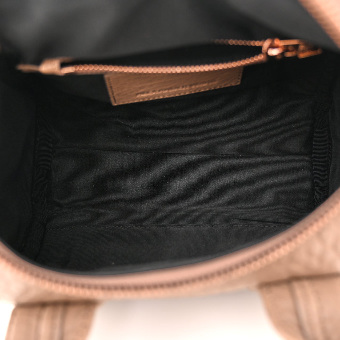 Pebbled Lambskin Mini Rockie Latte Rose Gold Hardware