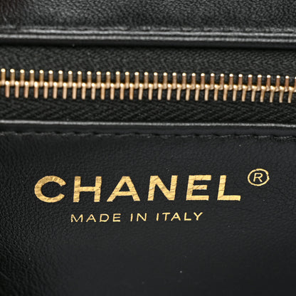 Chanel Shearling Checkered Flap Bag Black White 6 of 14
