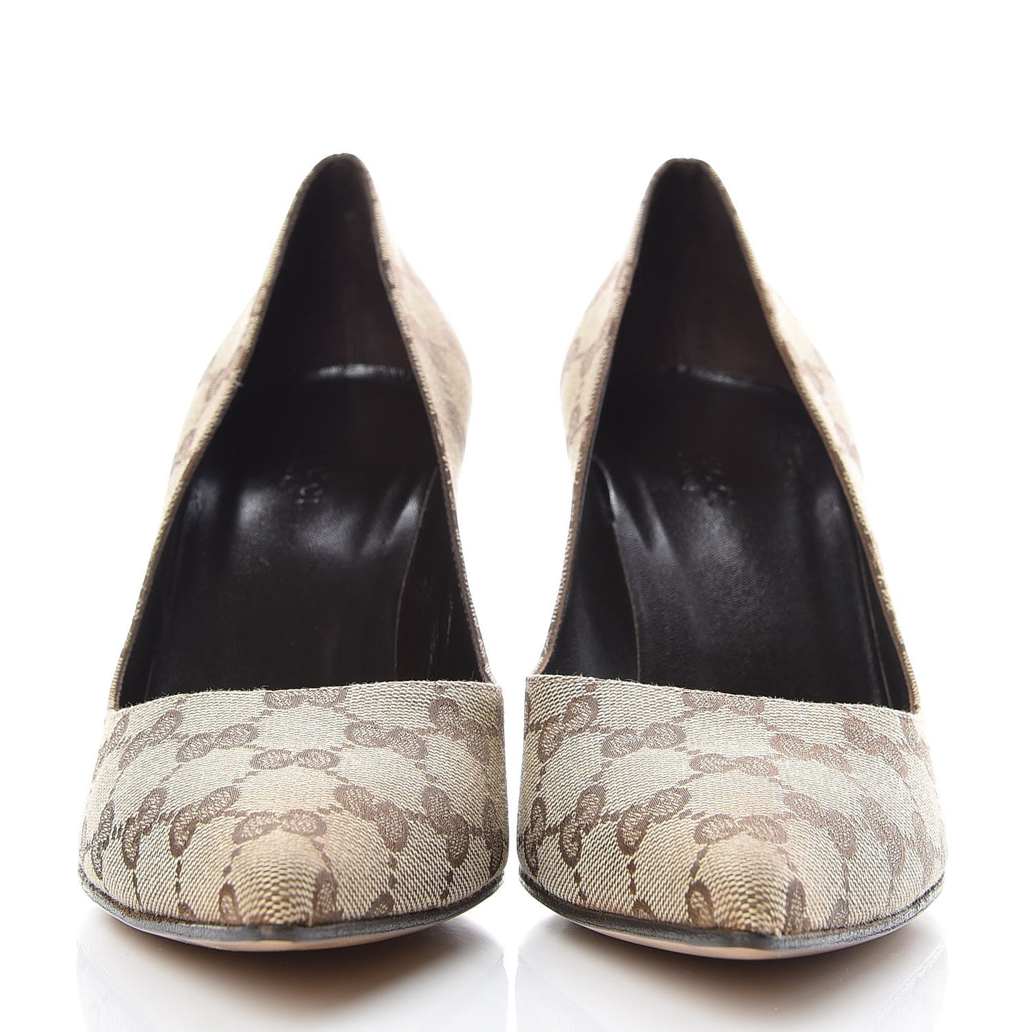 Monogram Malaga Kid Pumps 9 Biege Ebony Cocoa