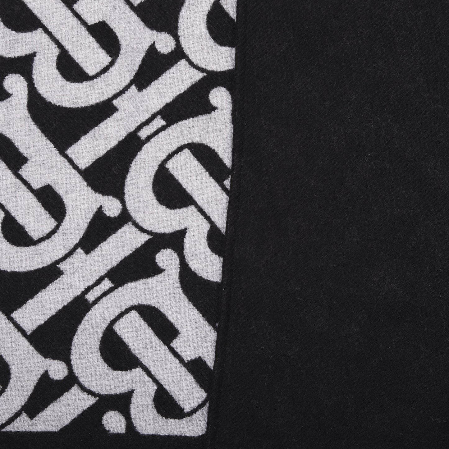 Wool Jacquard Monogram TB Cape Scarf Black