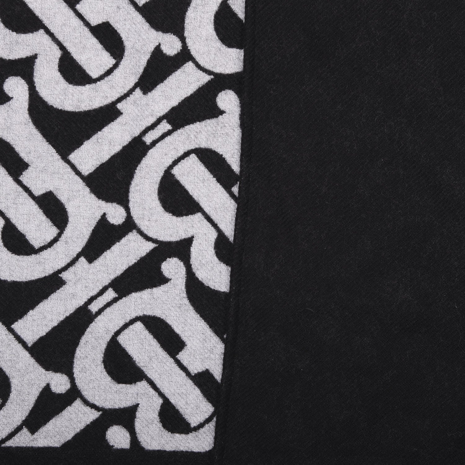 Burberry Wool Jacquard Monogram TB Cape Scarf Black 3 of 4