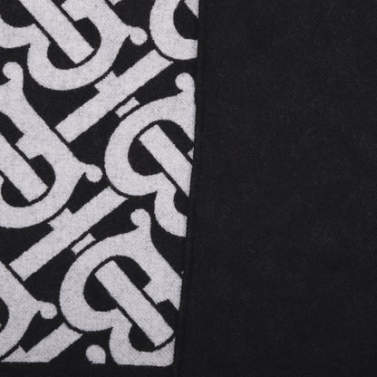 Burberry Wool Jacquard Monogram TB Cape Scarf Black 3 of 4