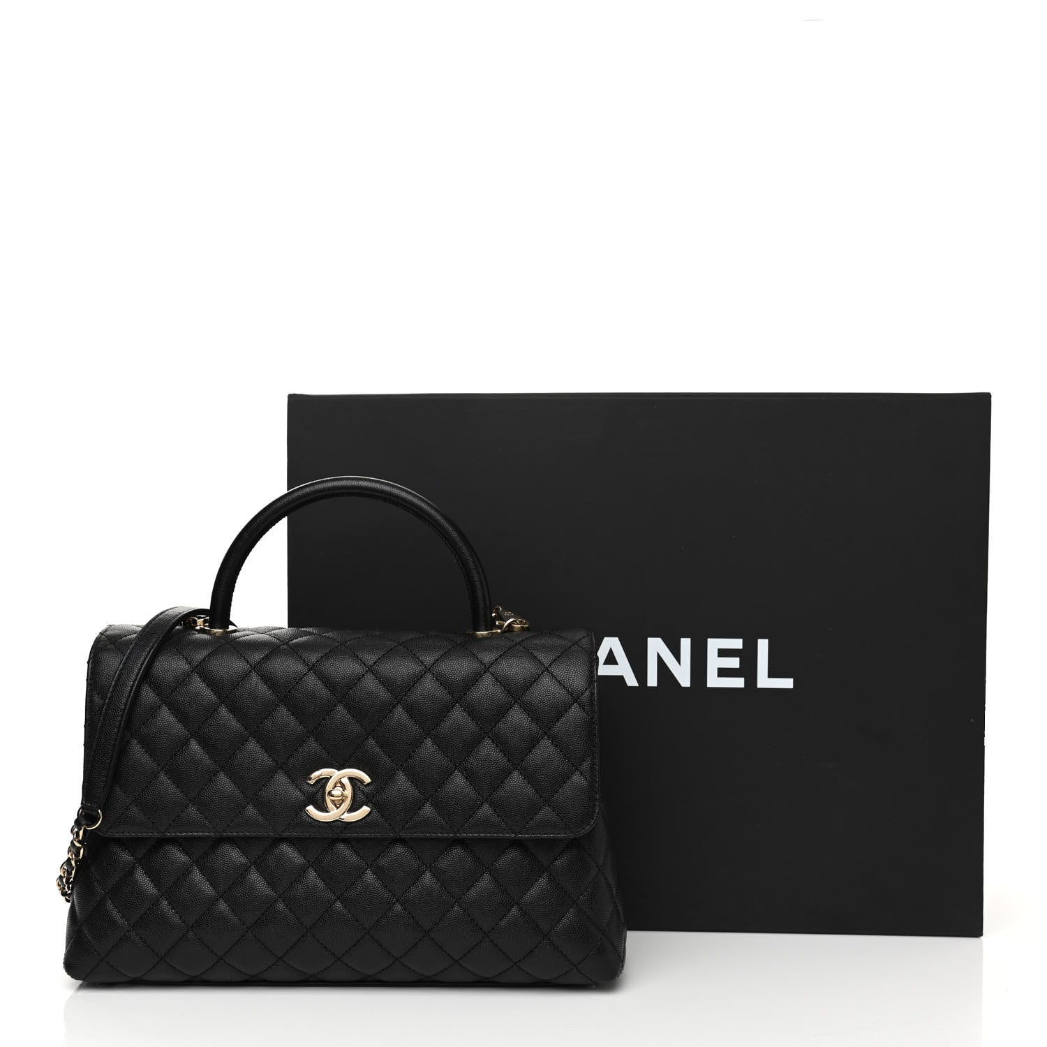 Chanel Caviar Quilted Medium Coco Handle Flap Black 27 of 27