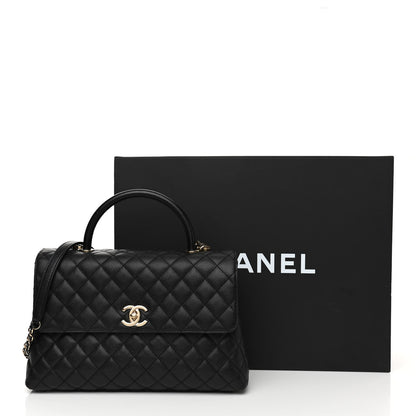 Chanel Caviar Quilted Medium Coco Handle Flap Black 27 of 27