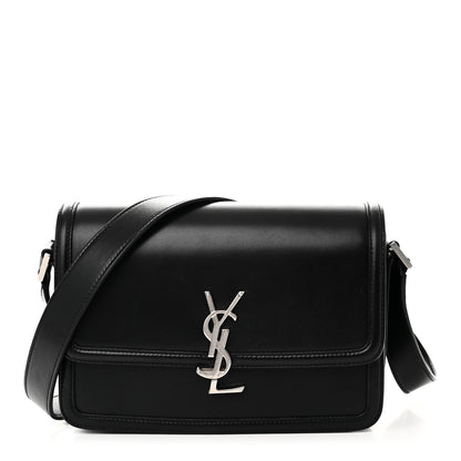 Saint Laurent Box Calfskin Monogram Medium Solferino Satchel Black 1 of 10
