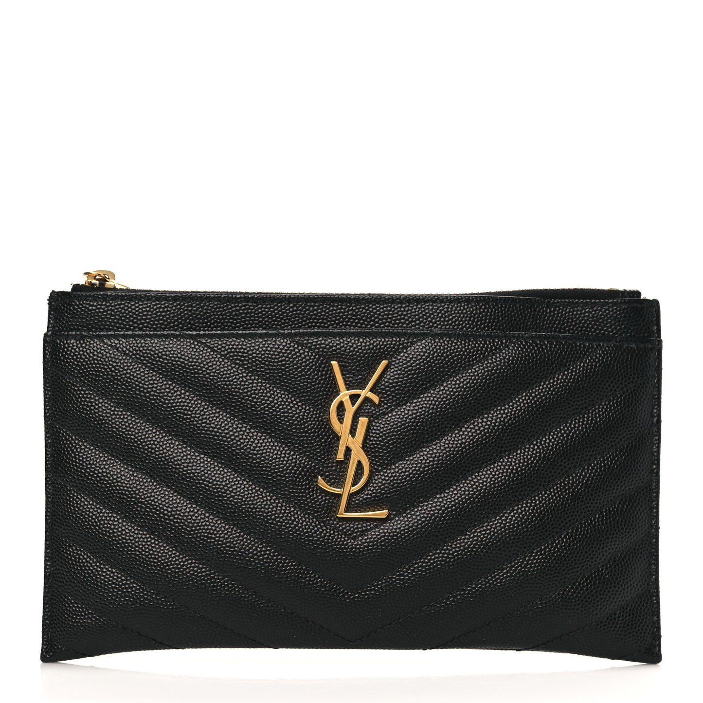 Grain De Poudre Chevron Monogram Bill Pouch Black