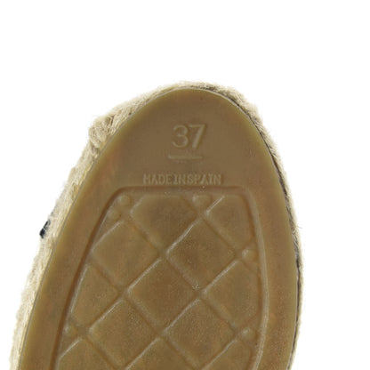 Chanel Iridescent Goatskin CC Espadrilles 37 Ivory Black 8 of 10