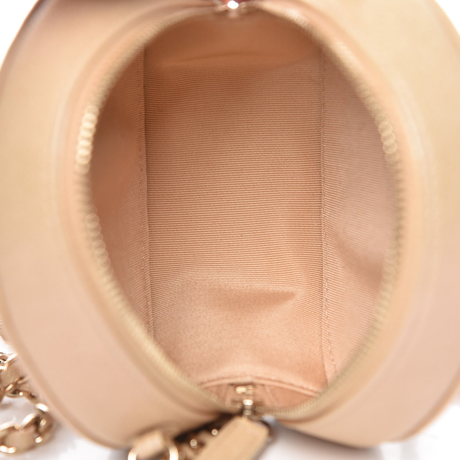 Chanel Iridescent Caviar Quilted Round Clutch With Chain Beige 5 of 8