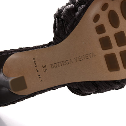 Bottega Veneta Raffia Twisted Intrecciato Stretch Mule Sandals 35 Bitter Chocolate 6 of 10