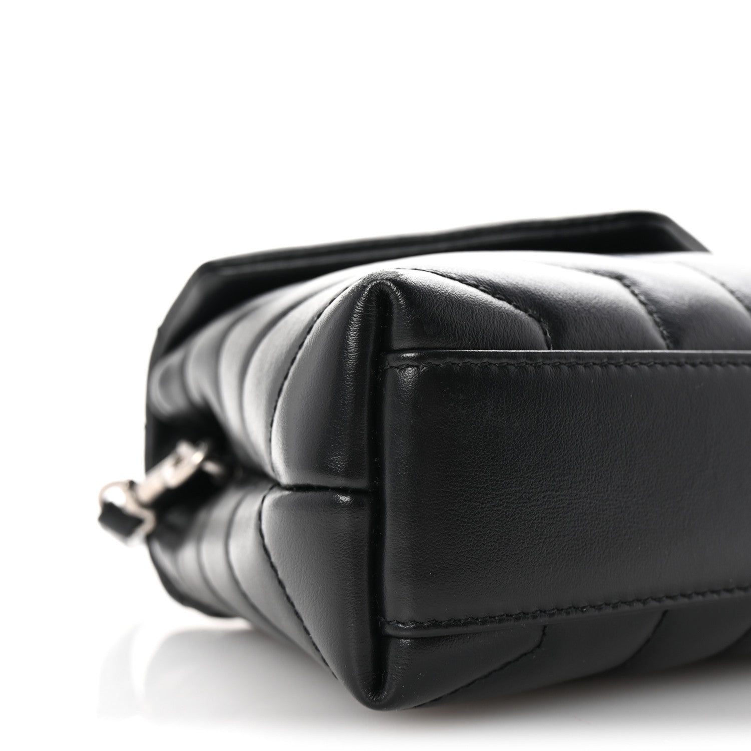 Saint Laurent Calfskin Y Quilted Monogram Toy Loulou Crossbody Bag Black 8 of 9