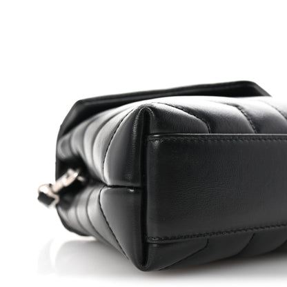 Saint Laurent Calfskin Y Quilted Monogram Toy Loulou Crossbody Bag Black 8 of 9