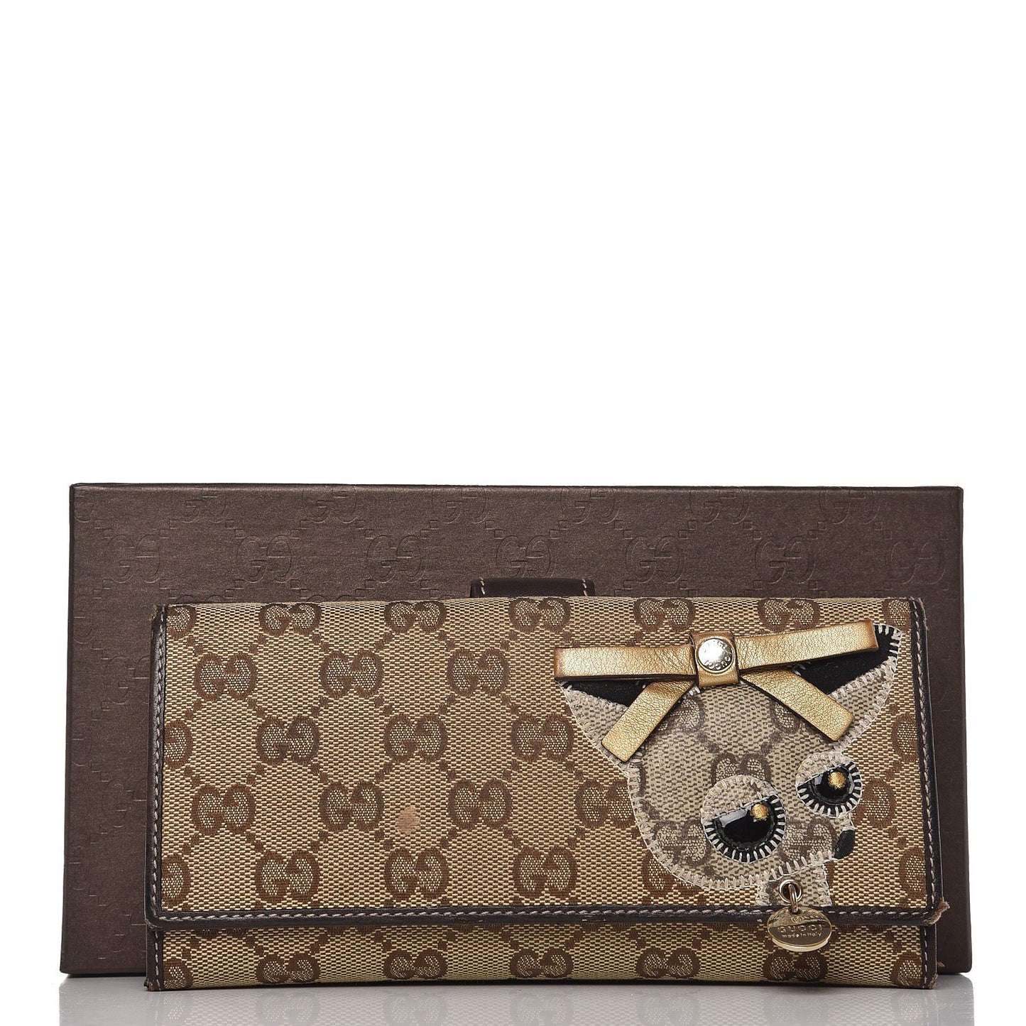 Monogram Guccioli Brando Chihuahua Continental Wallet Dark Brown