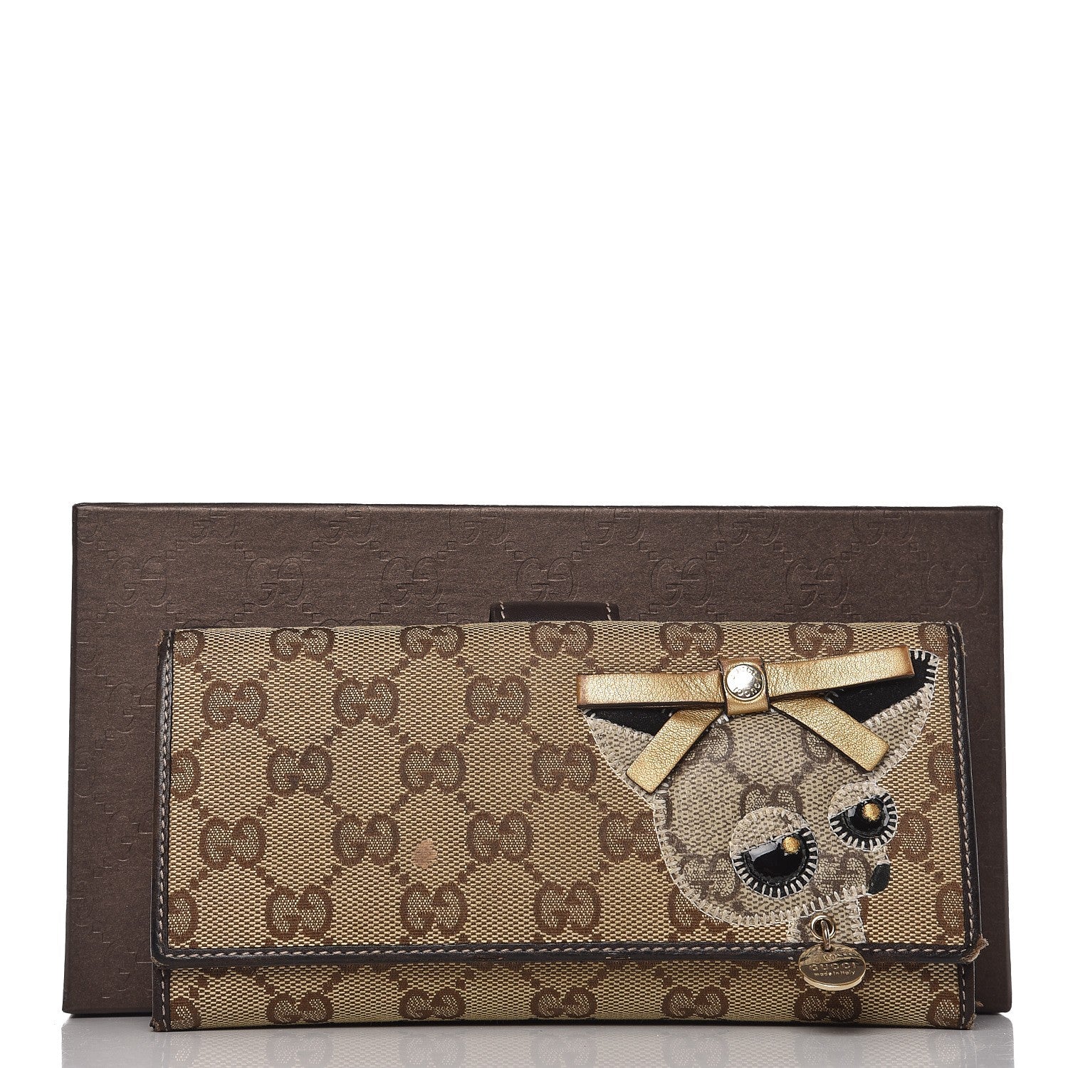 Gucci Monogram Guccioli Brando Chihuahua Continental Wallet Dark Brown 17 of 17