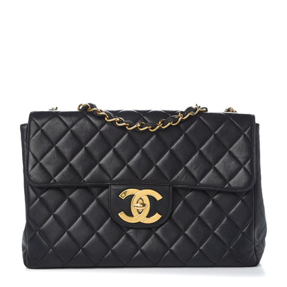 Chanel Lambskin Quilted Jumbo Single Flap Black 1 of 12