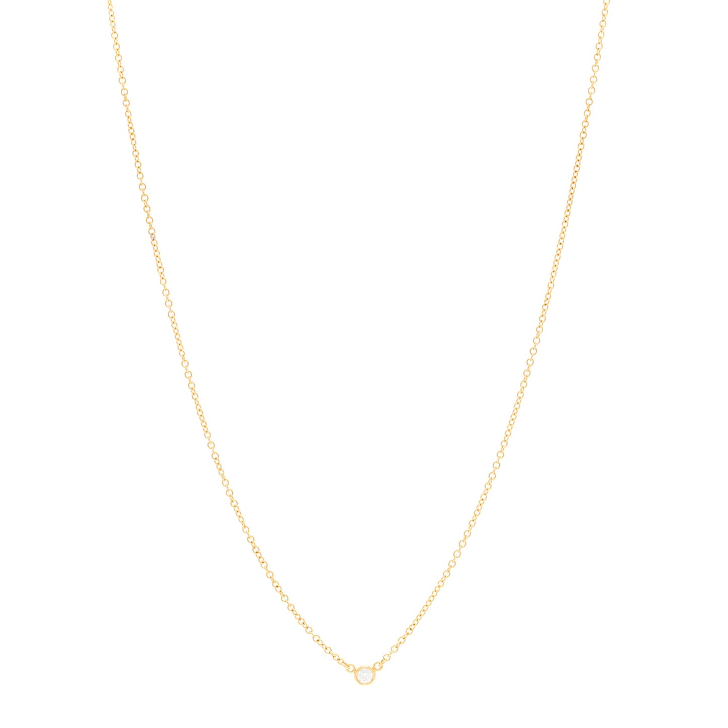 18K Yellow Gold Diamond .05ct Elsa Peretti Diamonds by the Yard Pendant Necklace