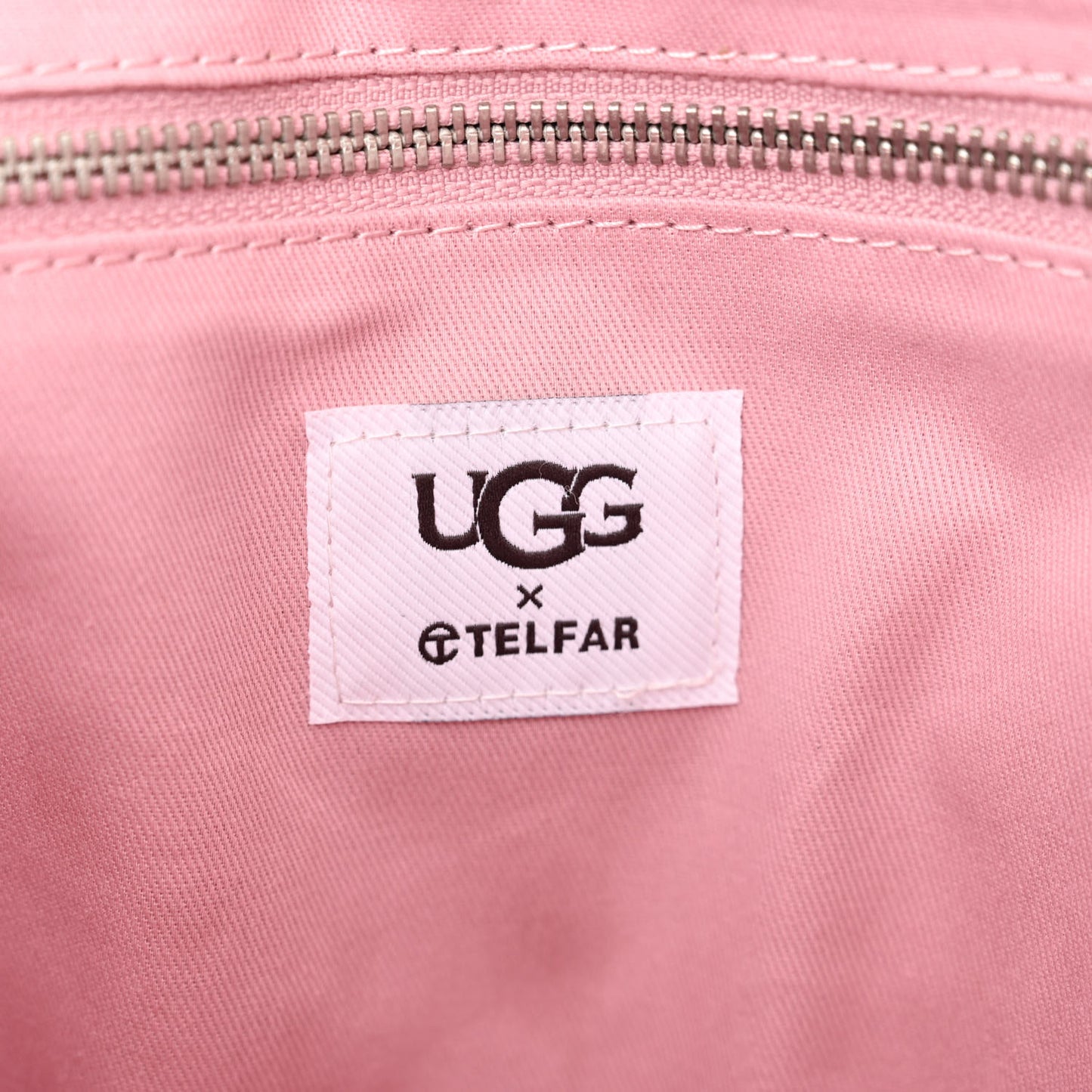 X UGG Suede Shearling Medium Shopping Bag Pink