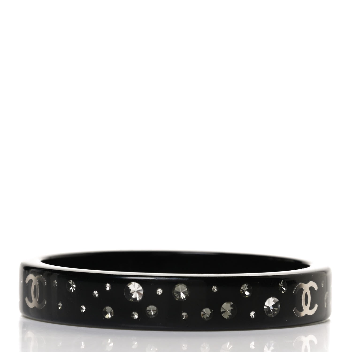 Chanel Resin Crystal CC Bangle Black 2 of 4
