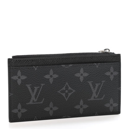 Louis Vuitton Monogram Eclipse Taiga Coin Card Holder 2 of 4