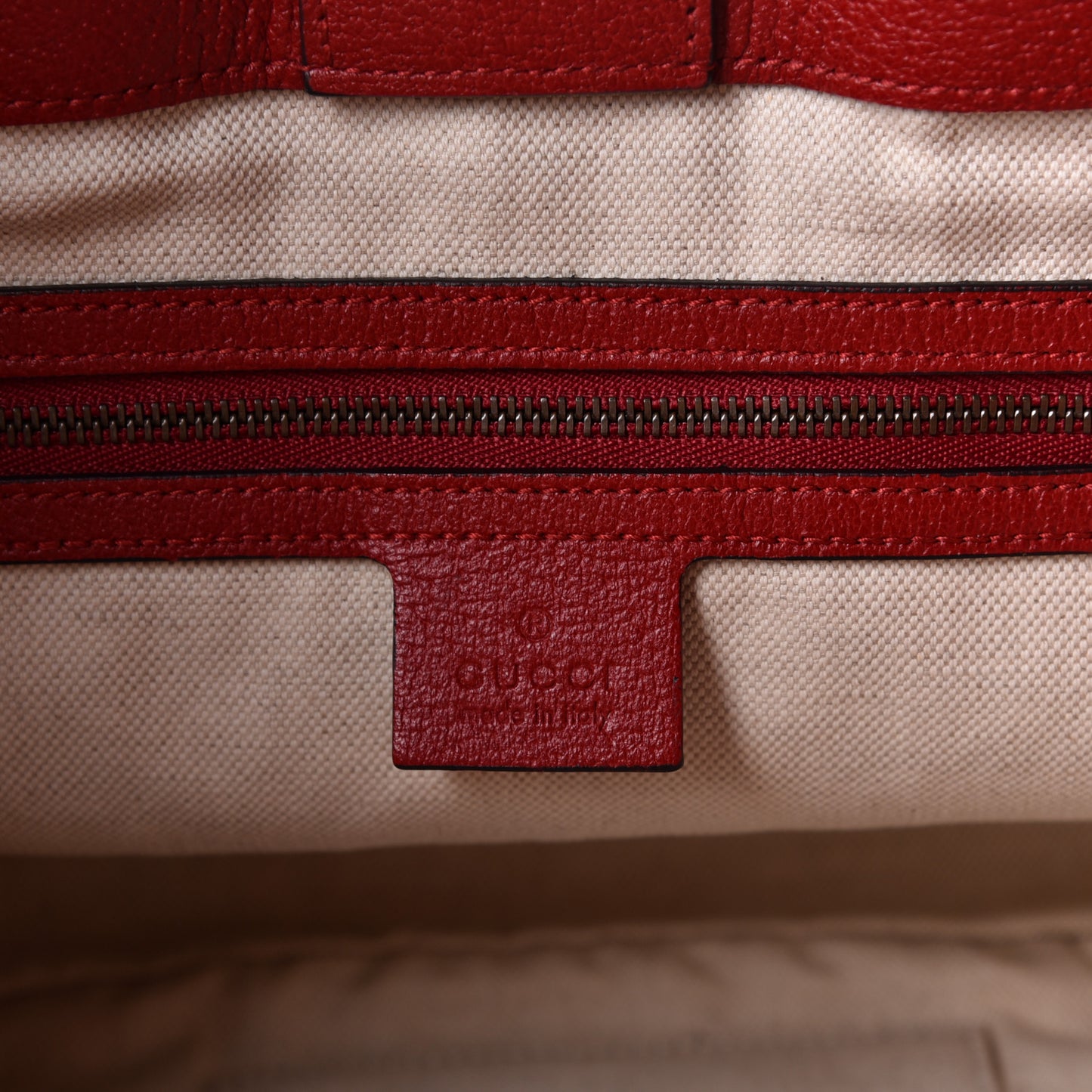 Soft GG Supreme Monogram Web Bosco Patch Small Crossbody Tote Beige Malva Hibiscus Red