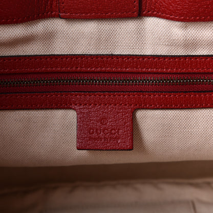 Gucci Soft GG Supreme Monogram Web Bosco Patch Small Crossbody Tote Beige Malva Hibiscus Red 4 of 8