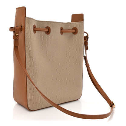 Saint Laurent Canvas Calfskin Small Bucket Bag Desert Dust Brick 5 of 21