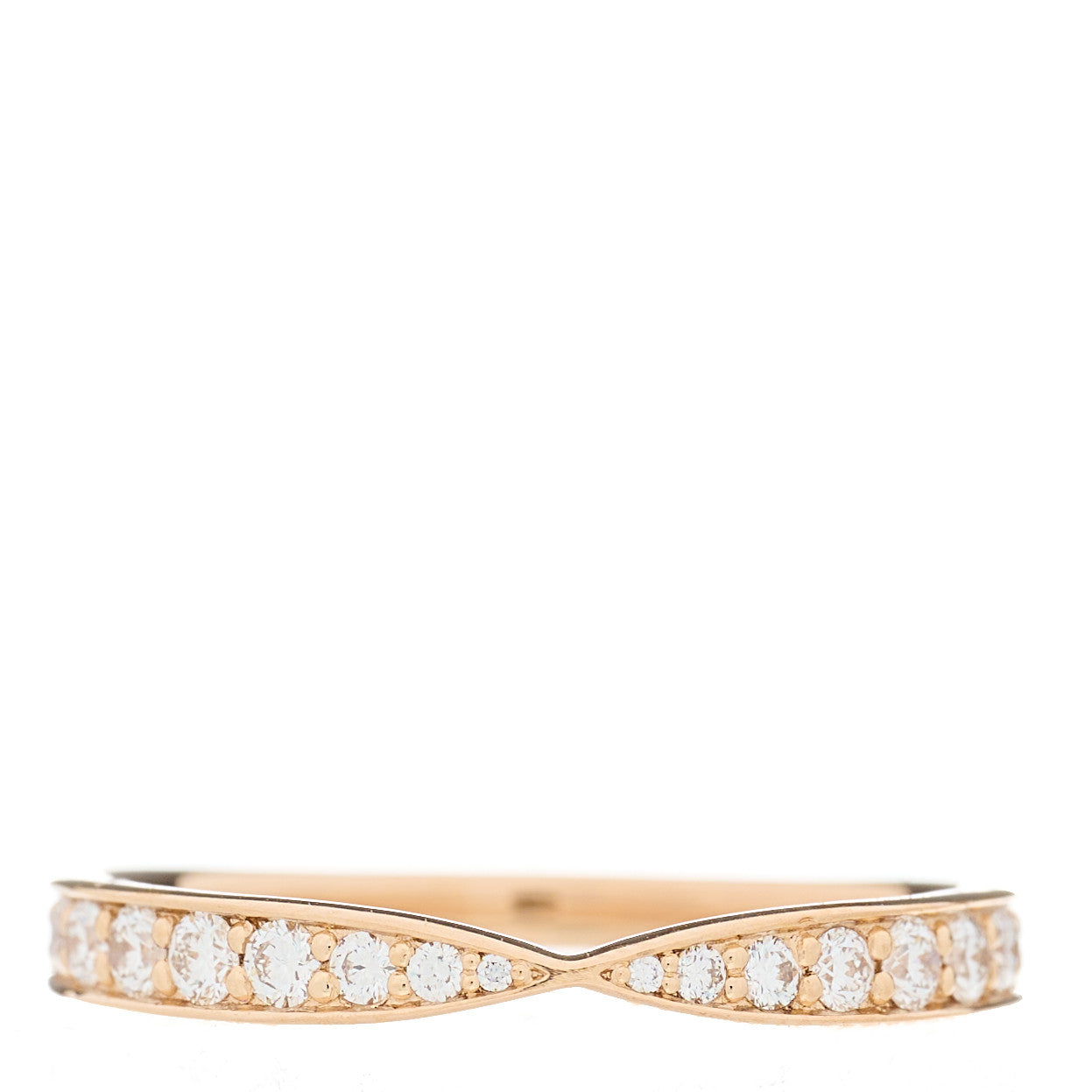 18K Rose Gold Diamond Harmony Band Ring 50 5.25