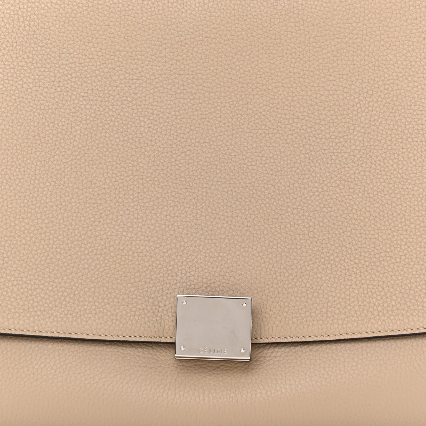 Drummed Calfskin Suede Small Trapeze Dune
