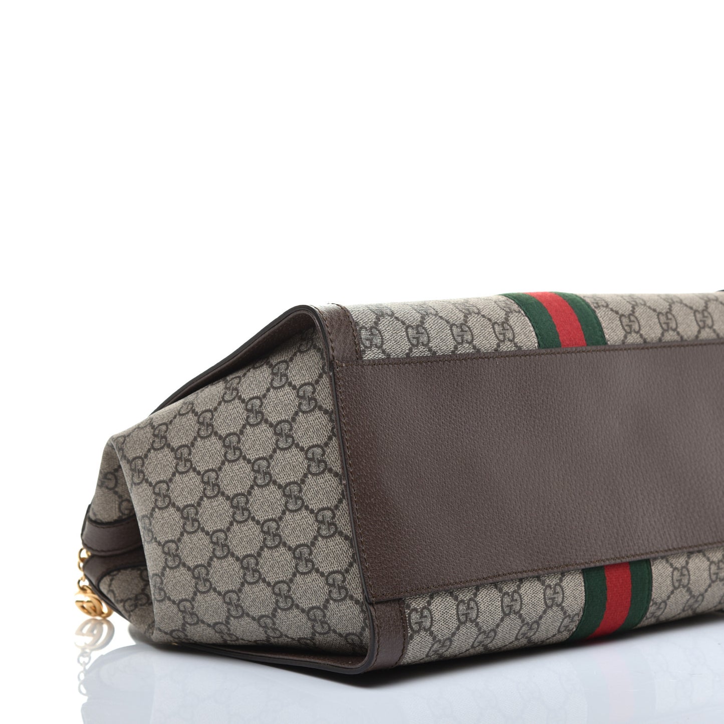 GG Supreme Monogram Web Medium Ophidia Tote Bag Brown