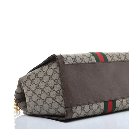Gucci GG Supreme Monogram Web Medium Ophidia Tote Bag Brown 9 of 9