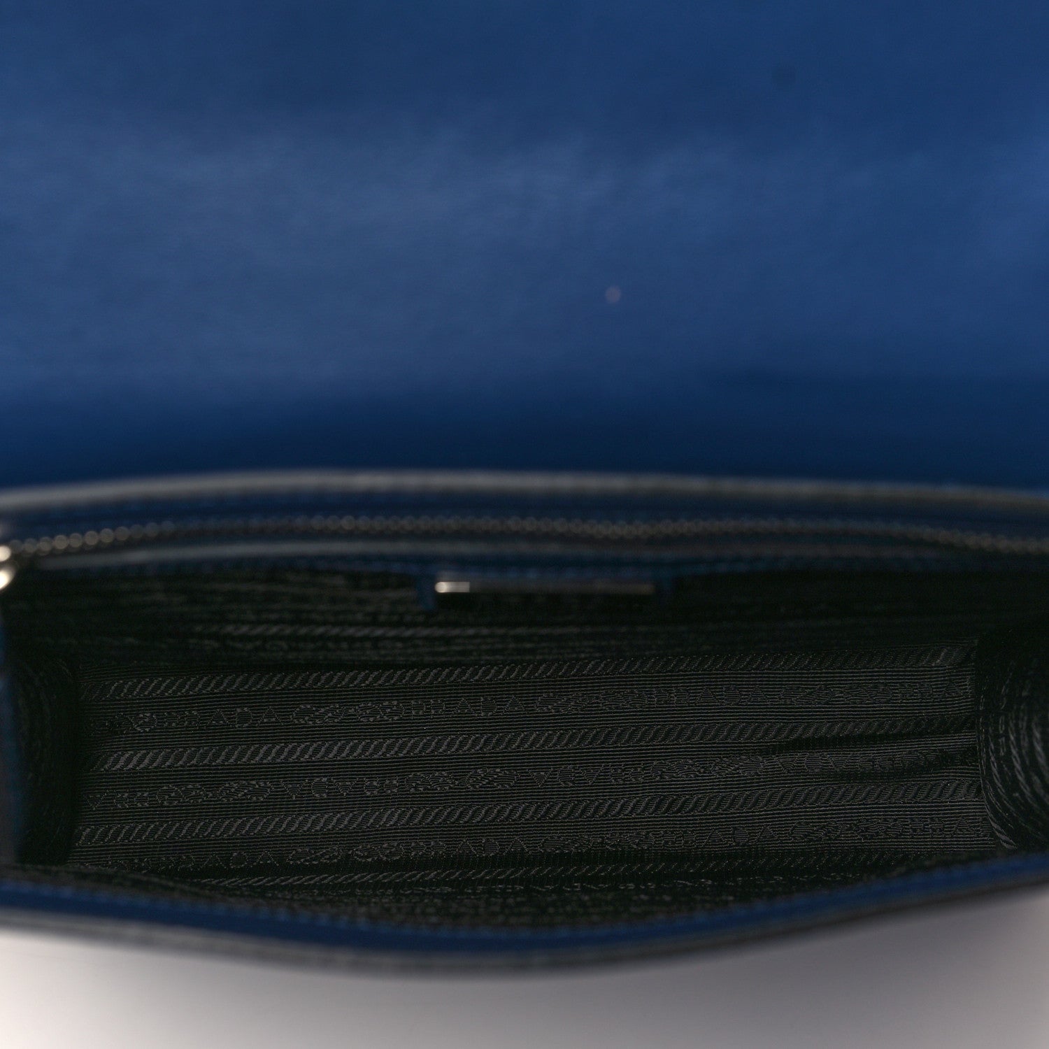 Prada Saffiano Cuir Triangle Logo Embossed Flap Crossbody Bluette 5 of 8