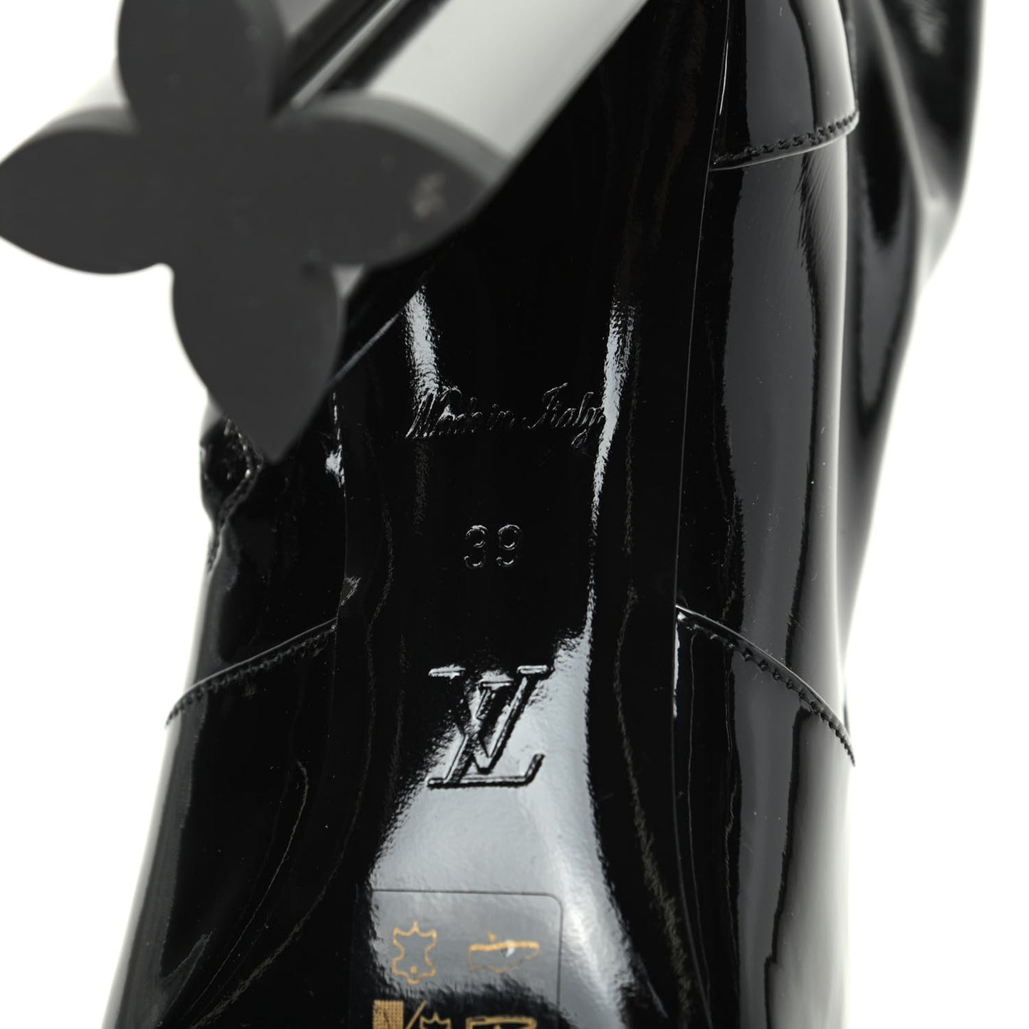 Patent Silhouette Ankle Boots 39 Black