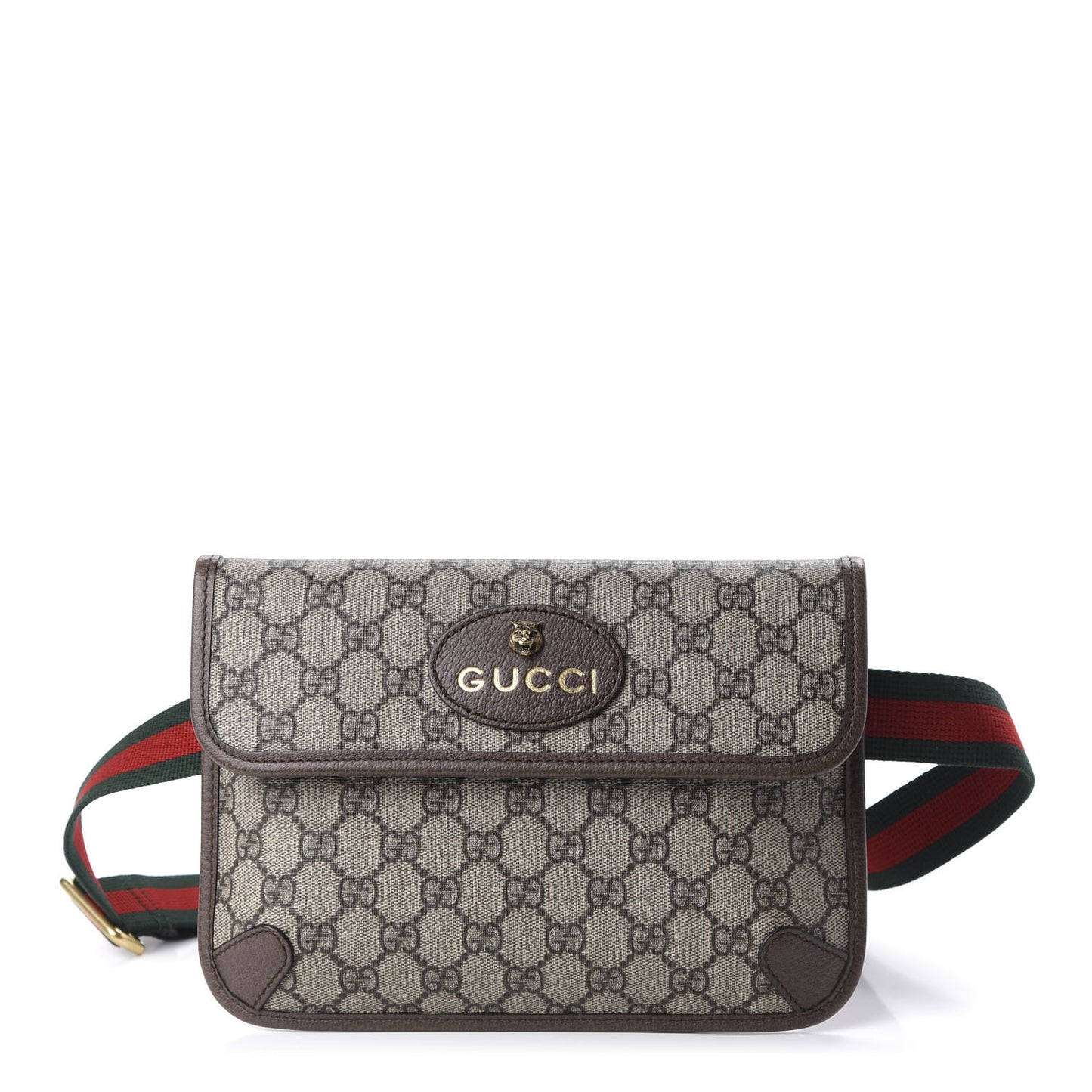 GG Supreme Monogram Neo Vintage Web Belt Bag Brown