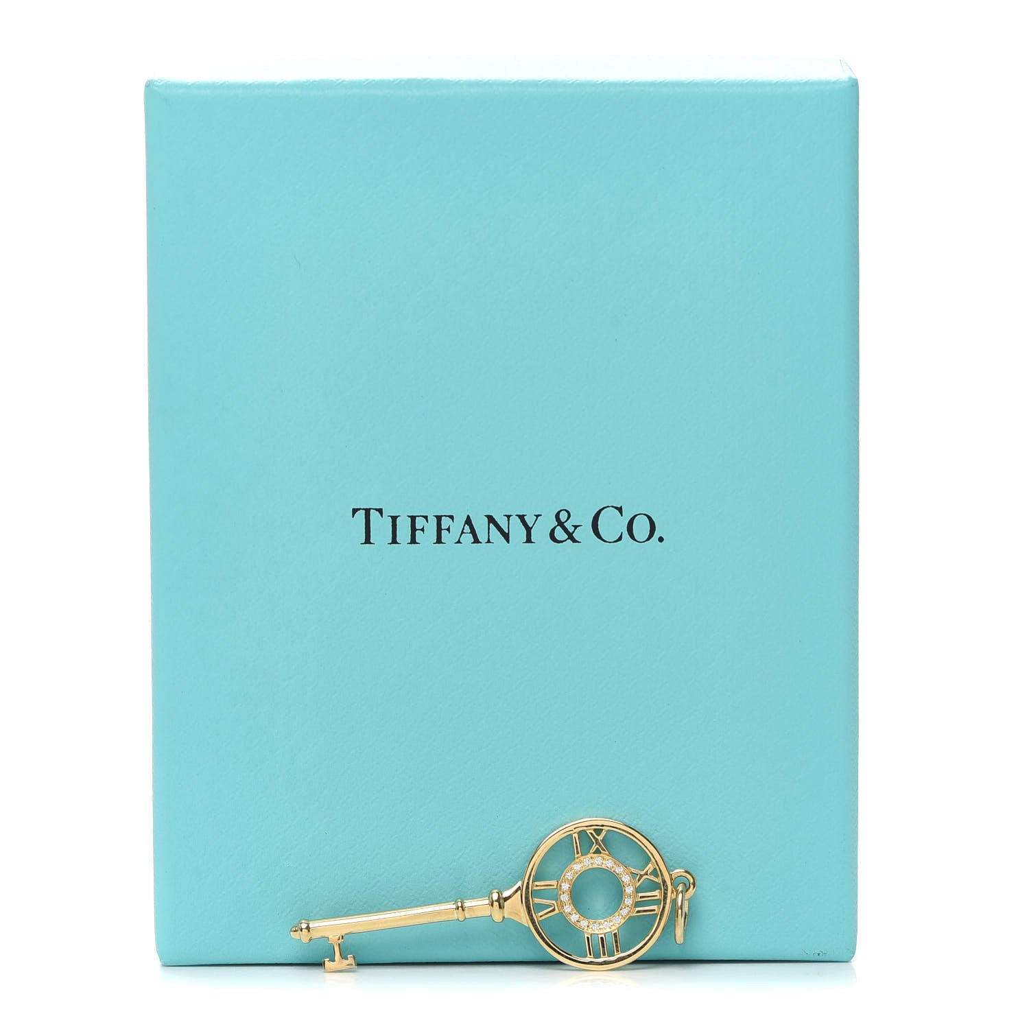 Tiffany 18K Yellow Gold Diamond Atlas Key Pendant 4 of 4