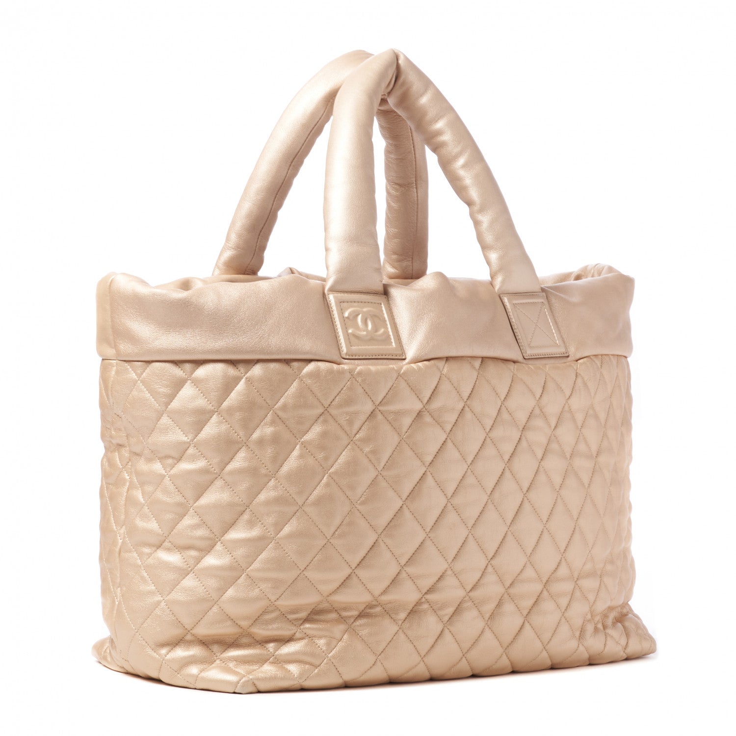 Chanel Metallic Lambskin Quilted Large Coco Cocoon Tote Light Gold 2 of 9