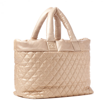 Chanel Metallic Lambskin Quilted Large Coco Cocoon Tote Light Gold 2 of 9