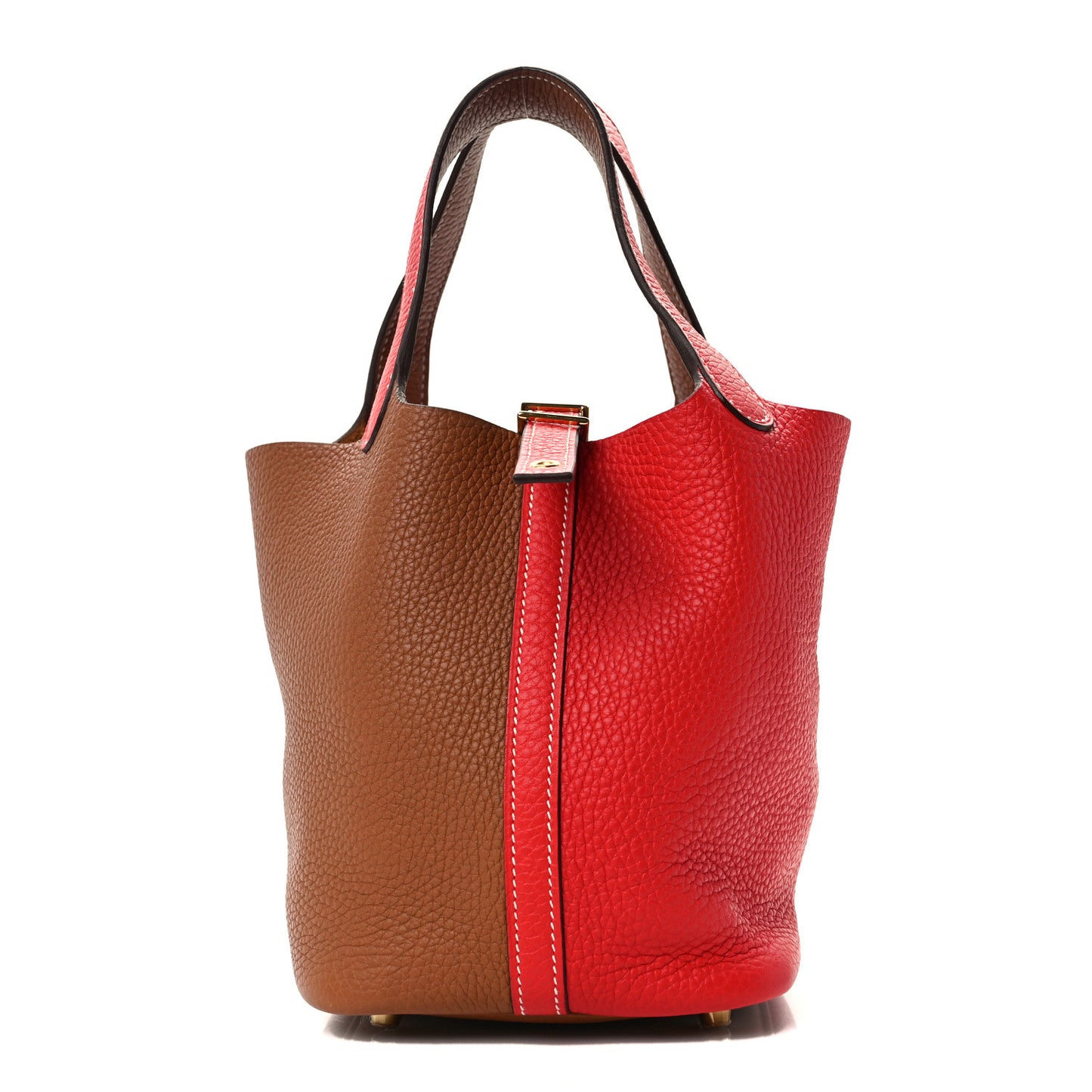 Taurillon Clemence Picotin Lock Picotin 18 PM Rouge De Coeur Gold