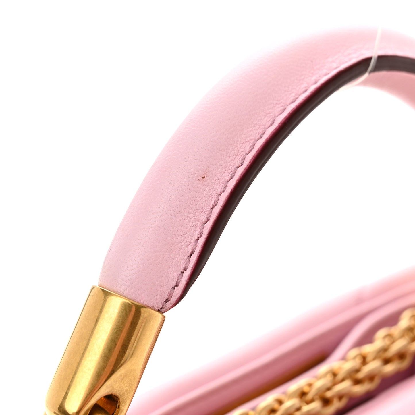 Nappa Mini Roman Stud The Handle Bag Pink Borealis