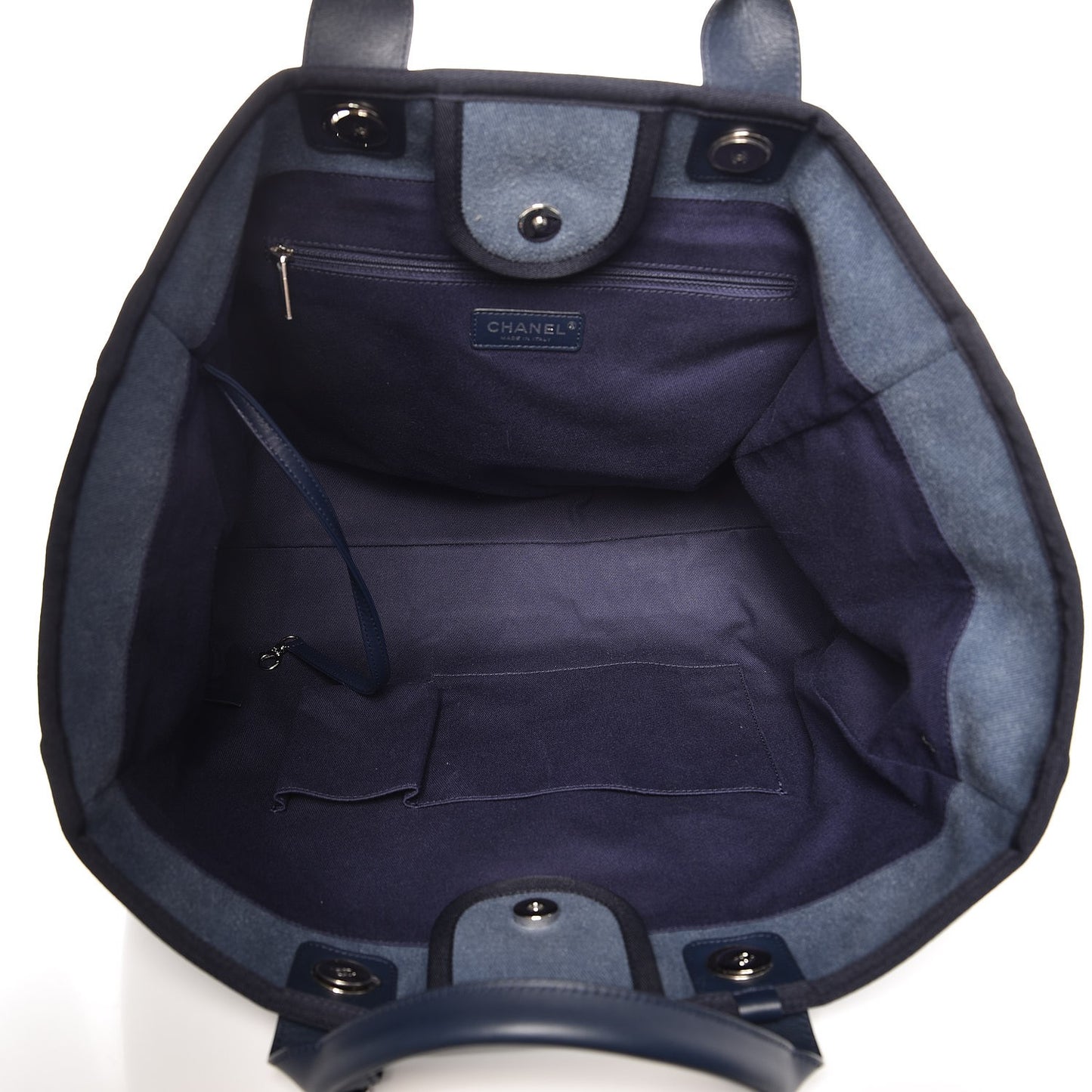 Canvas Sequin Large Deauville Tote Navy