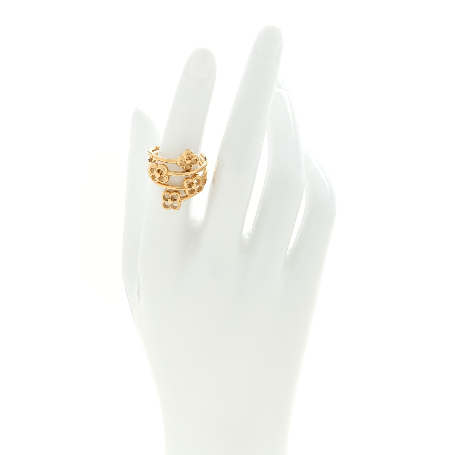 Louis Vuitton Flower Full Ring L 53 6.5 Gold 2 of 4