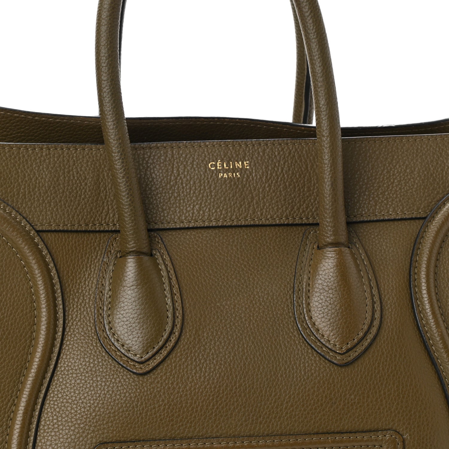 Celine Drummed Calfskin Mini Luggage Souris 8 of 13