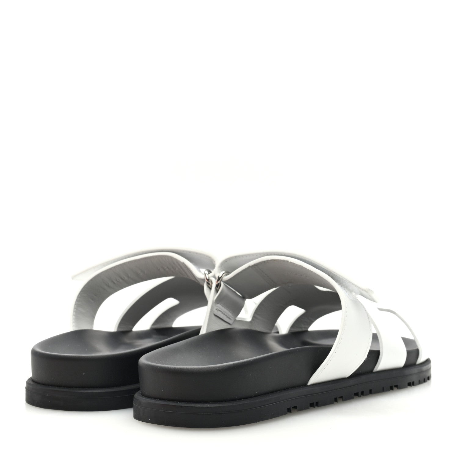 Hermes Calfskin Womens Chypre Sandals 39 White 3 of 8
