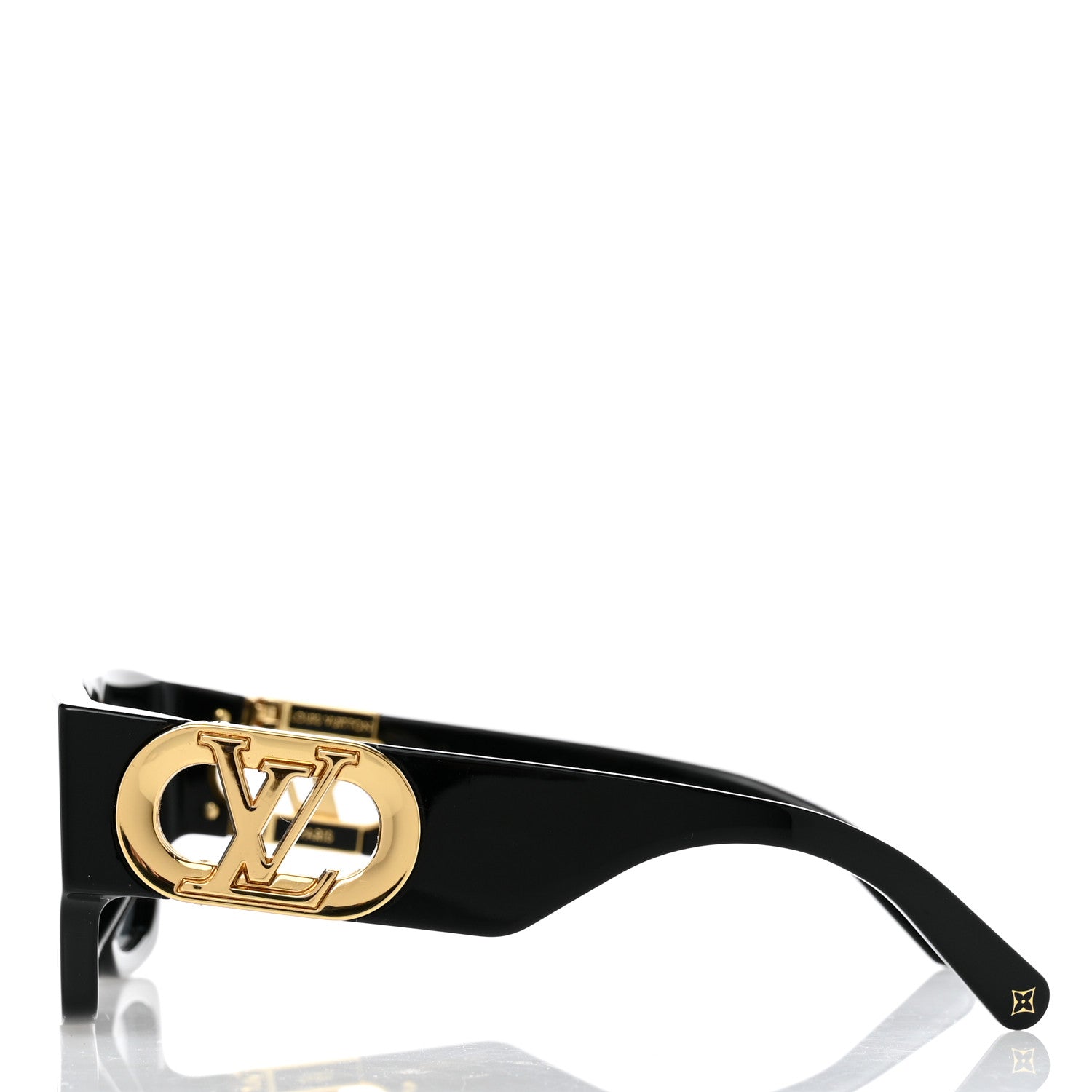 Louis Vuitton Acetate LV Link Square Sunglasses Z1478E Black 3 of 7