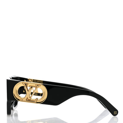 Louis Vuitton Acetate LV Link Square Sunglasses Z1478E Black 3 of 7