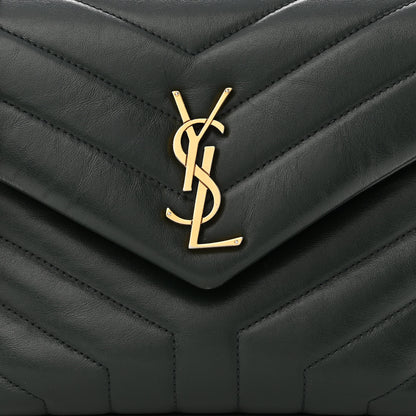 Saint Laurent Calfskin Y Quilted Monogram Small Loulou Chain Satchel Olive 10 of 10