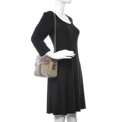 Gucci GG Supreme Monogram Web Small Ophidia Shoulder Bag Brown 2 of 13