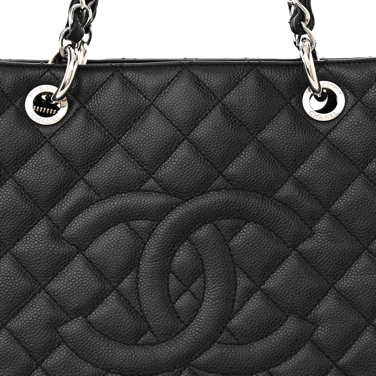 Chanel Caviar Quilted XL Grand Shopping Tote GST Black 9 of 17
