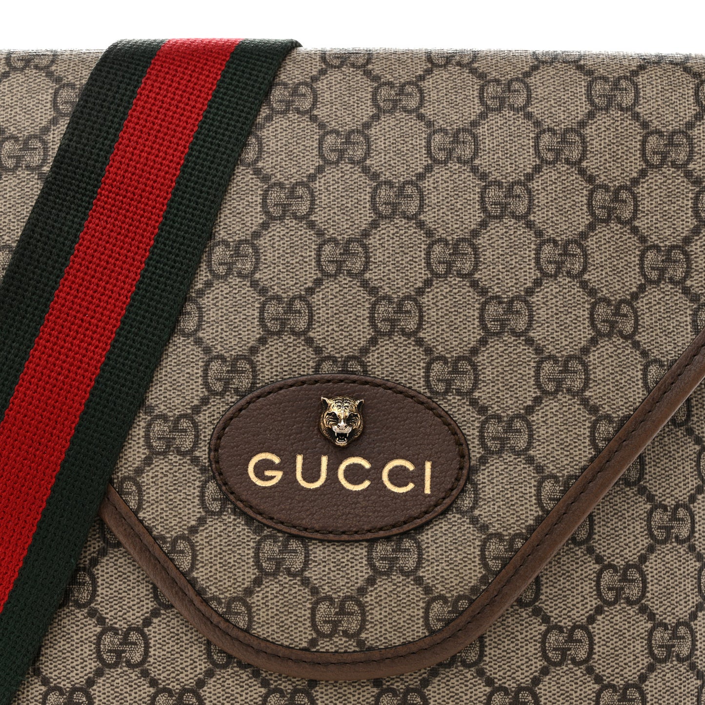 GG Supreme Monogram Web Medium Neo Vintage Flap Messenger Bag Beige New Acero