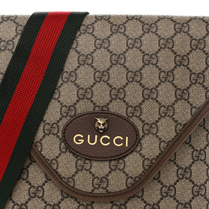 Gucci GG Supreme Monogram Web Medium Neo Vintage Flap Messenger Bag Beige New Acero 8 of 13