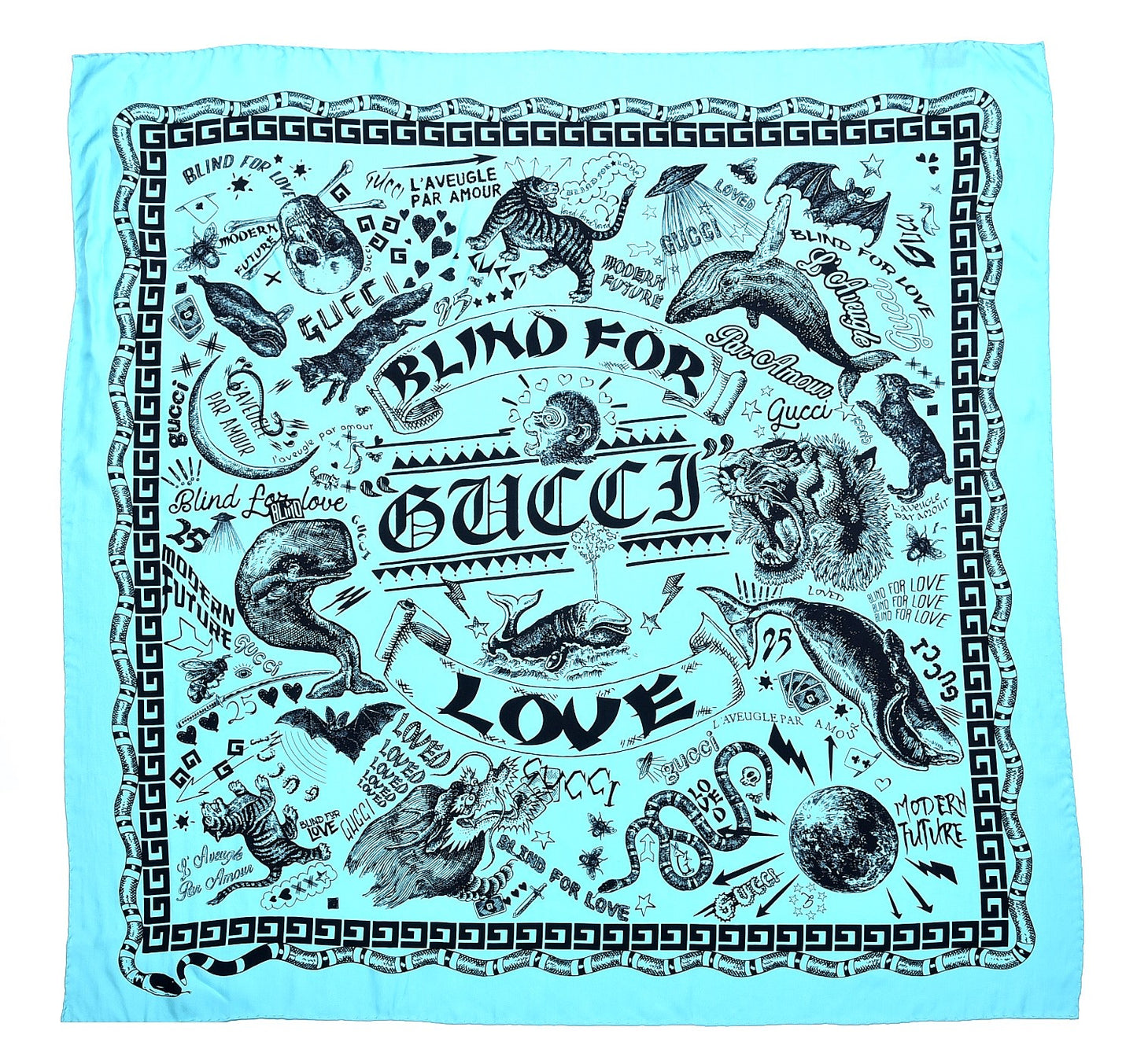 Silk Noodle Take Out Scarf Turquoise Blue